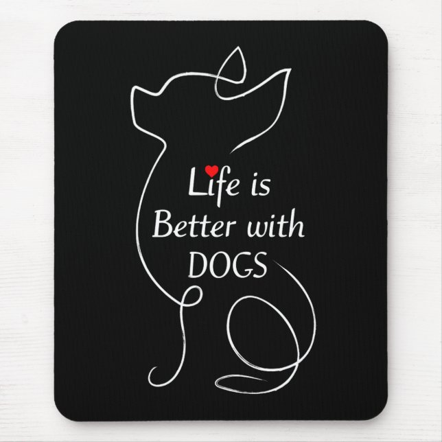 Mousepad Chihuahua Life É Melhor Com Cachorros Dotados (Frente)