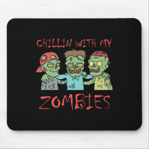Mousepad Chillin Com Meus Zombies Diversão Halloween