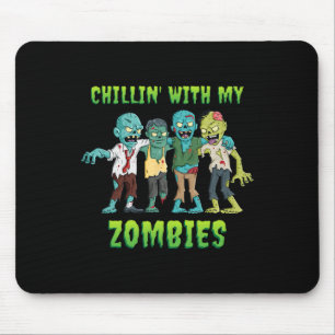 Mousepad Chillin Com Meus Zombies Halloween Rapazes Diversã