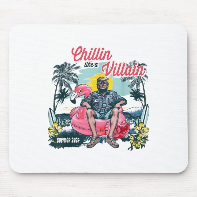 Mousepad Chillin Como Um Felon Beach Summer Funny Trump 202 (Frente)