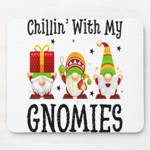 Mousepad Chillin de Natal com meus nômades Santa Hat Gnomo