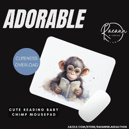 Mousepad Chimpanzee - Leitura Fofa