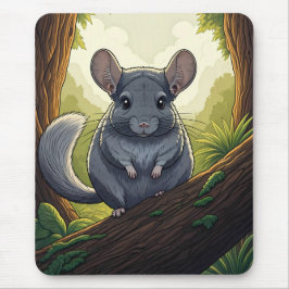 Mousepad Chinchila na Floresta