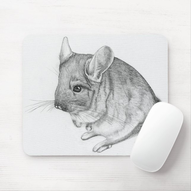 Mousepad Chinchila no Tapete de Mouse (Com mouse)