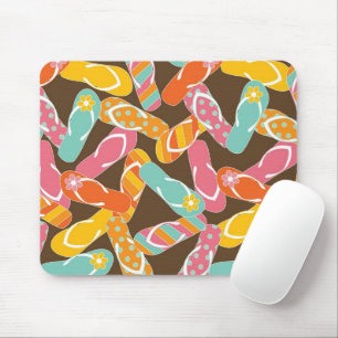 Mousepad Chinelos de Whimsic da Praia Colorida de Verão