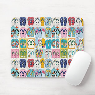 Mousepad Chinelos Florais de Verão Coloridos