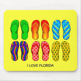 Mousepad chinelos, "I Love Florida"