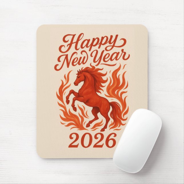 Mousepad Chinese 2026 Fiery Horse (Com mouse)