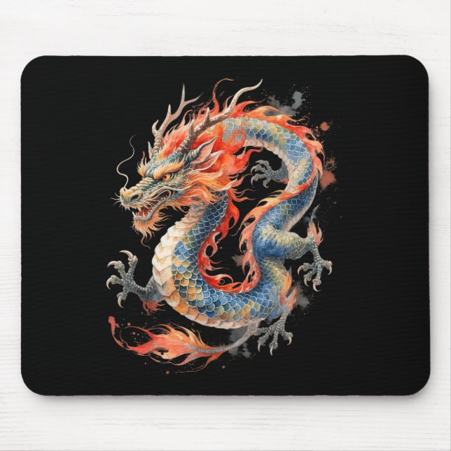 Mousepad Chinese Dragon Asian Mythology Zodiac  (Frente)