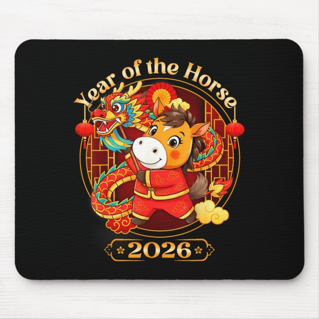 Mousepad Chinese New Year 2026 Clothes Boys Girls Year Of T (Frente)