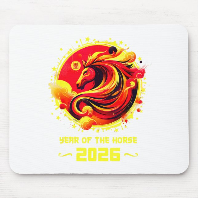 Mousepad Chinese New Year 2026 Horse Happy Chinese New Year (Frente)