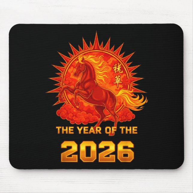 Mousepad Chinese New Year 2026 Of The Fire Horse Men Women  (Frente)