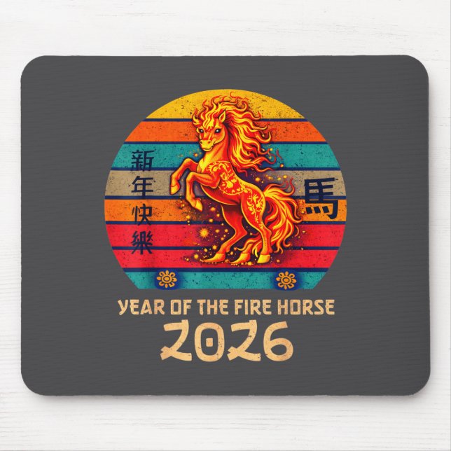 Mousepad Chinese New Year 2026 Year Of The Fire Horse Vinta (Frente)