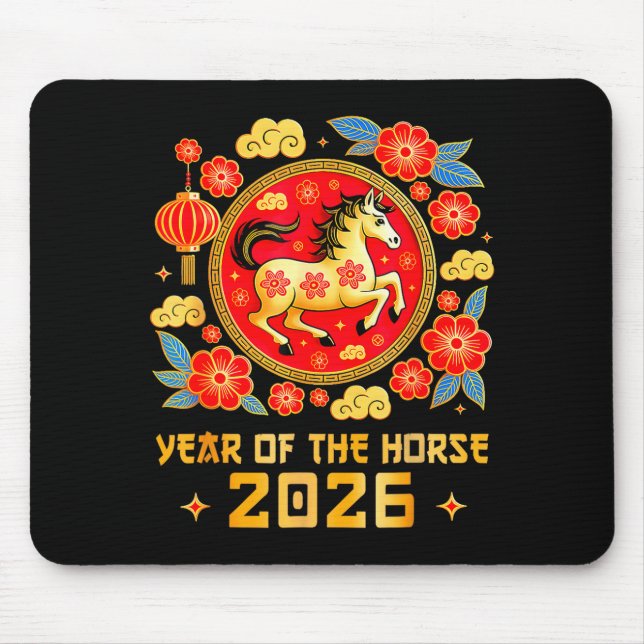 Mousepad Chinese New Year 2026 Year Of The Horse Happy New  (Frente)
