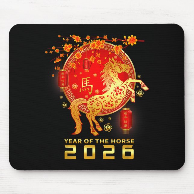 Mousepad Chinese New Year 2026 Year Of The Horse Lunar New  (Frente)