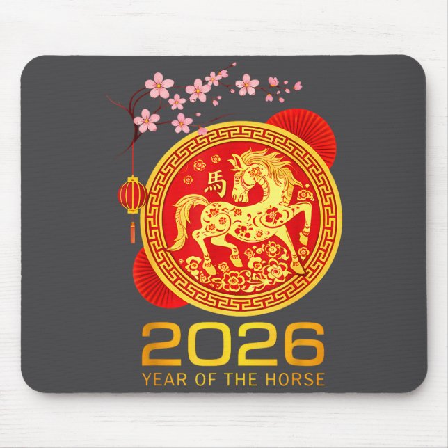Mousepad Chinese New Year 2026 Year Of The Horse Lunar New  (Frente)