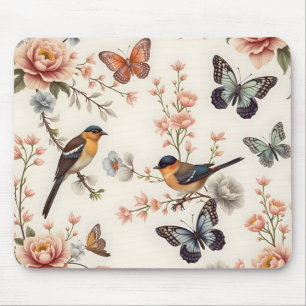 Mousepad Chinoiserie Bird e Butterfly Harmony