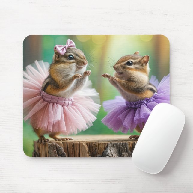 Mousepad Chipmunks Vestindo Tutus (Com mouse)