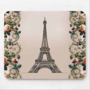 Mousepad Chique de Torre Eiffel de Rosa Rosa Rosa Rosa Pari