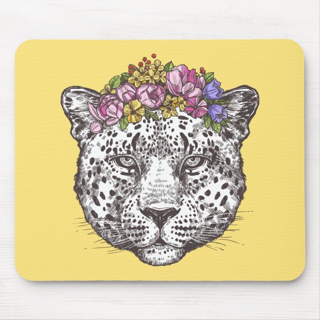 Mousepad Chique do Hippie do leopardo (Frente)
