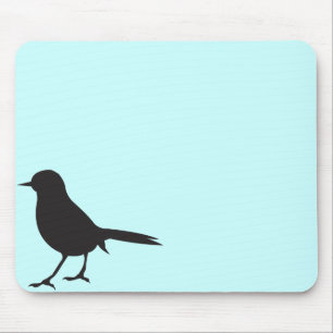 Mousepad Chique feminino azul da silhueta moderna do
