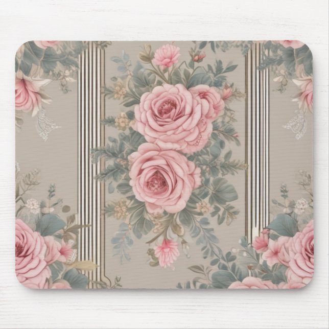 Mousepad Chique Floral Elegante Vintage (Frente)