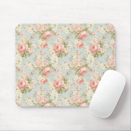Mousepad Chique Vintage Blush Pink Roses Floral