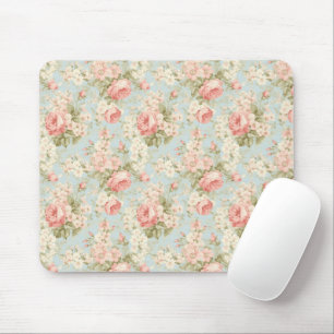 Mousepad Chique Vintage Blush Pink Roses Floral