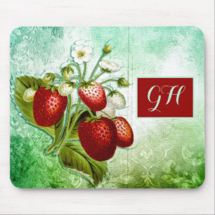 Mousepad Chique Vintage Morangos Monograma