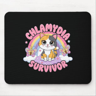 Mousepad Chlamydia Sobrevivente Cat Meme Camisas Engraçadas