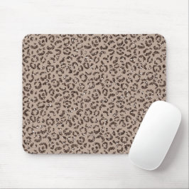 Mousepad Chocolate Brown Mocha Cream Leopardo Glitter      