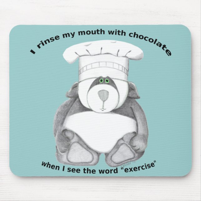 Mousepad Chocolate de Chef de Panda Bear (Frente)