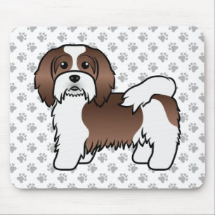 Mousepad Chocolate E Cão-De-Cartoon Branco-Havanês