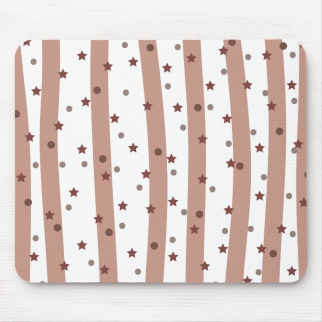 Mousepad Chocolate e White Stripes com Padrão de Estrelas (Frente)