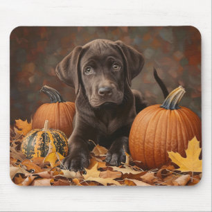 Mousepad Chocolate Labrador Retriever Autumn