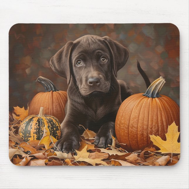Mousepad Chocolate Labrador Retriever Autumn (Frente)