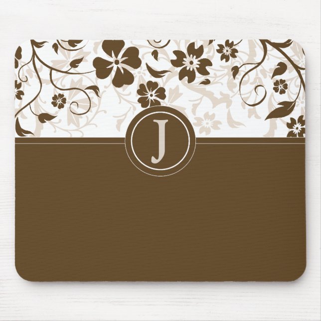 Mousepad Chocolate Simples Castanho Monograma (Frente)