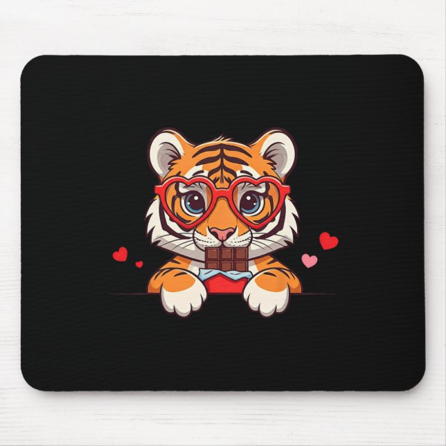 Mousepad Chocolate Valentão Coração de Tigre Engraçado Tigr (Frente)