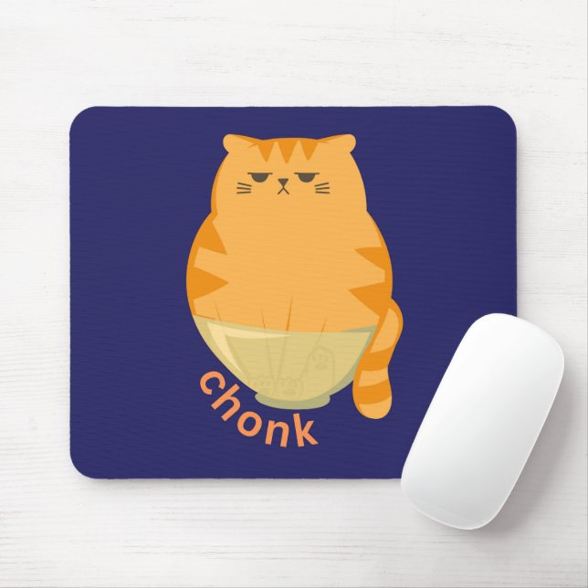 Mousepad Chonk Orange Cat (Com mouse)