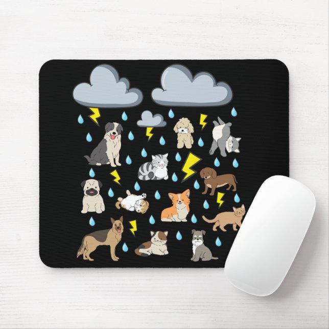 Mousepad Chover Cachorro e Gato Idioma Inglês Divertido Fil (Com mouse)