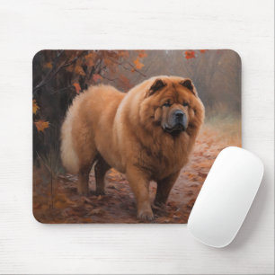 Mousepad Chow Chow em Autumn Leaves Cai Inspire