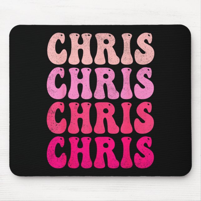 Mousepad Chris Groovy Primeiro Nome D Eu Amo Chris Camiseta (Frente)