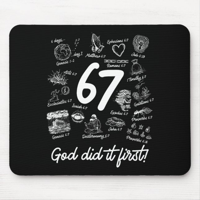 Mousepad Christian 6 7 Meme Six Seven 67 Bible Verse Script (Frente)