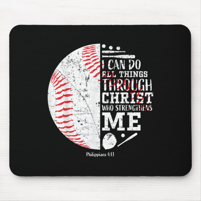Mousepad Christian Baseball Philipans 4_13 I Can Do All Thi (Frente)