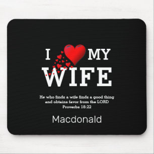 Mousepad Christian Bíblia Verse   EU AMO MINHA ESPOSA