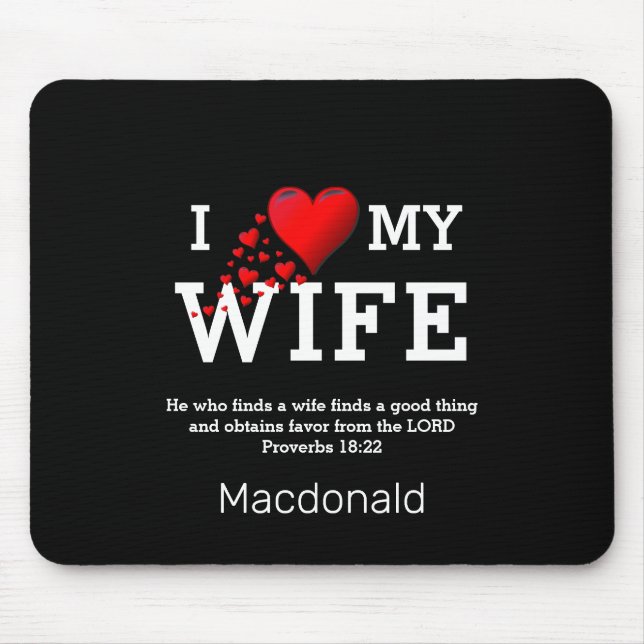 Mousepad Christian Bíblia Verse | EU AMO MINHA ESPOSA (Frente)