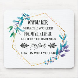 Mousepad Christian Blue Floral Wreath