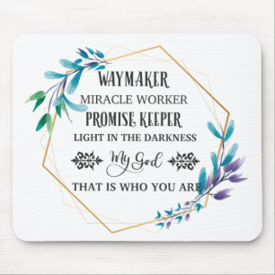 Mousepad Christian Blue Floral Wreath  