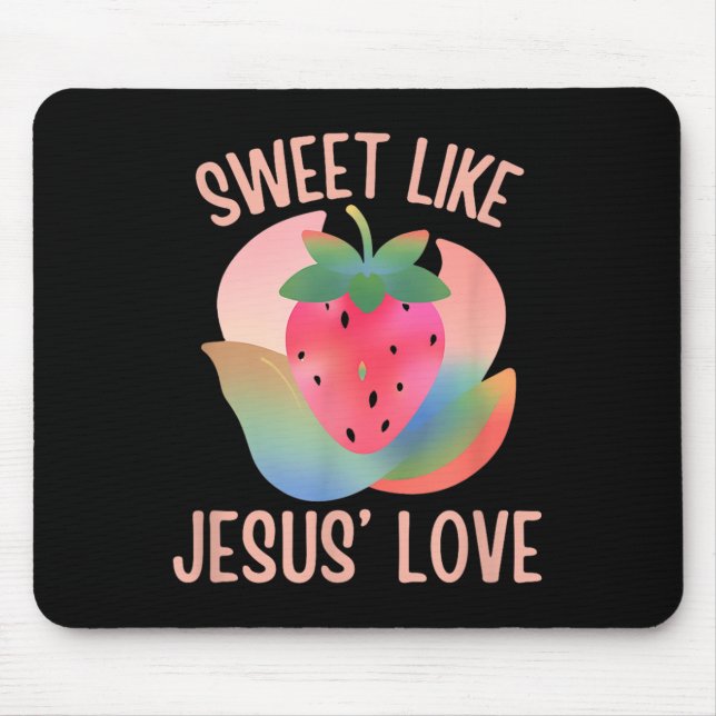 Mousepad Christian Boho Strawberry Sweet Como Jesus Love Fo (Frente)