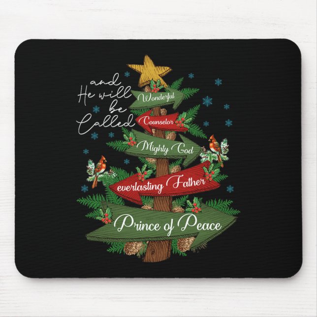 Mousepad Christian Christmas Ele Será Chamado De Maravilhos (Frente)